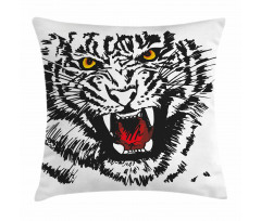 Angry Feline Vivid Eyes Pillow Cover