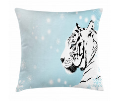 White Beast on Snowy Land Pillow Cover