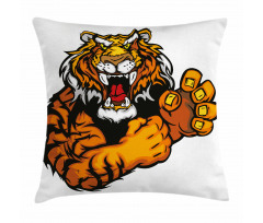 Cartoon Angry Wild Cat Pillow Cover