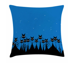 Black Cats Starry Sky Pillow Cover