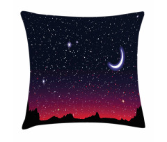 Red Sky Starry Landscape Pillow Cover