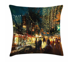 City Street Colorful Art Pillow Cover