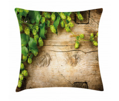 Hop Twigs on Wood Pillow Cover