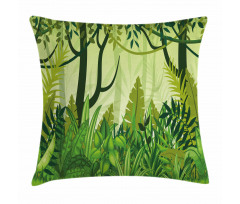 Cartoon Rainforest Pillow Cover
