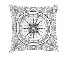 Windrose Line Art Style Pillow Cover