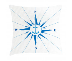 Blue Windrose Anchor Pillow Cover