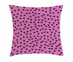 Black Hearts Romantic Pillow Cover