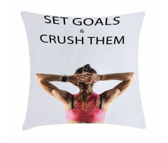 Athletic Model Woman Pillow Cover