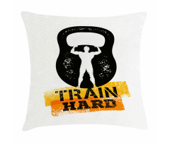 Aged Kettlebell Athlete Pillow Cover