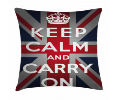 Words Crown UK Flag Pillow Cover