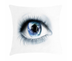 Planet Earth Reflection Pillow Cover