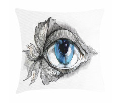 Human Eye Butterfly Dreamy Pillow Cover