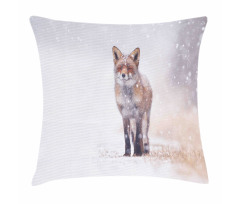 Rural Field Snow Stormy Pillow Cover