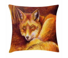 Vibrant Art Fox Resting Pillow Cover