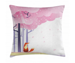 Spring Pink Sakura Idyllic Pillow Cover
