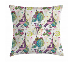 Flower Bouquets Hearts Pillow Cover