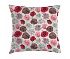 Lotus Pot Roses Agave Pillow Cover
