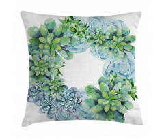 Watercolor Cactus Wreath Pillow Cover
