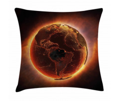 Vivid Burning Earth Heat Pillow Cover