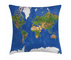 Continents Vegetation Pillow Cover