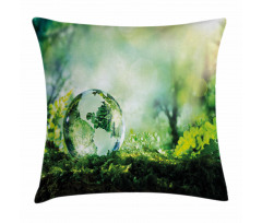 Globe in Fresh Forest Pillow Cover