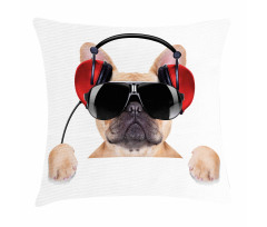DJ Bulldog Music Pillow Cover