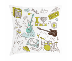Love Music Sketch Pillow Cover