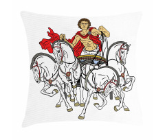 Hellenic Man Chariot Pillow Cover