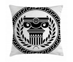 Column Laurel Wreath Pillow Cover