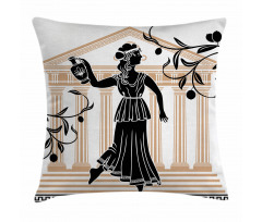 Greek Woman and Amphora Pillow Cover