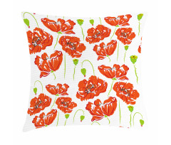 Doodle Poppies Pillow Cover