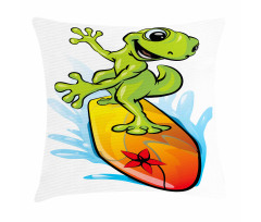 Gecko Surf Pillow Cover