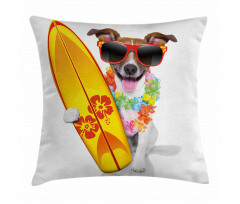 Surf Dog Glasses Pillow Cover