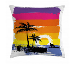 Tropical Beach Pillow Cover