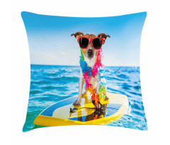 Dog in the Ocean Pillow Cover