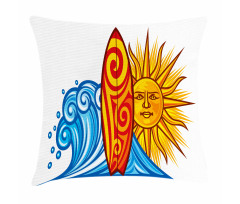 Ocean Wave Sun Pillow Cover