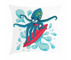 Surfer Octopus Pillow Cover