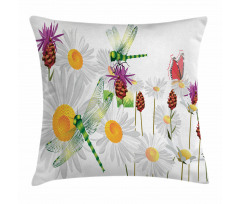 Daisy Field Spring Pillow Cover