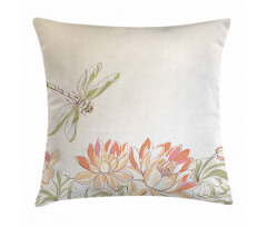 Lotus Flower Field Pillow Cover