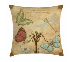 Retro Butterflies Art Pillow Cover