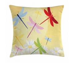 Flower Field and Sun Pillow Cover