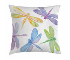 Watercolor Winged Bug Pillow Cover