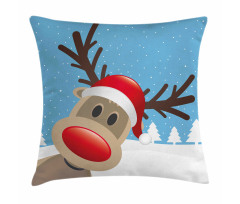 Reindeer Rudolph Hat Pillow Cover