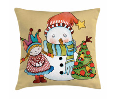 Toy Snowman Tree Pillow Cover