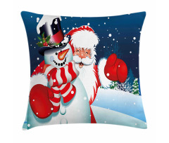 Santa Snowman Hug Pillow Cover