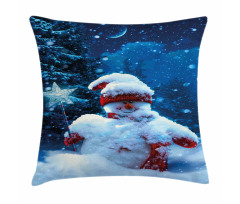 Snowman Magic Wand Pillow Cover