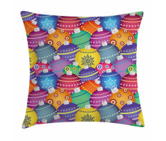 Colorful Xmas Balls Pillow Cover
