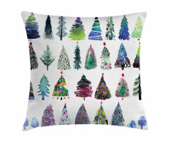 Watercolor Fir Trees Pillow Cover