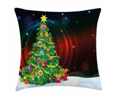 Xmas Tree Cartoon Pillow Cover