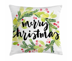 Watercolor Wreath Pillow Cover